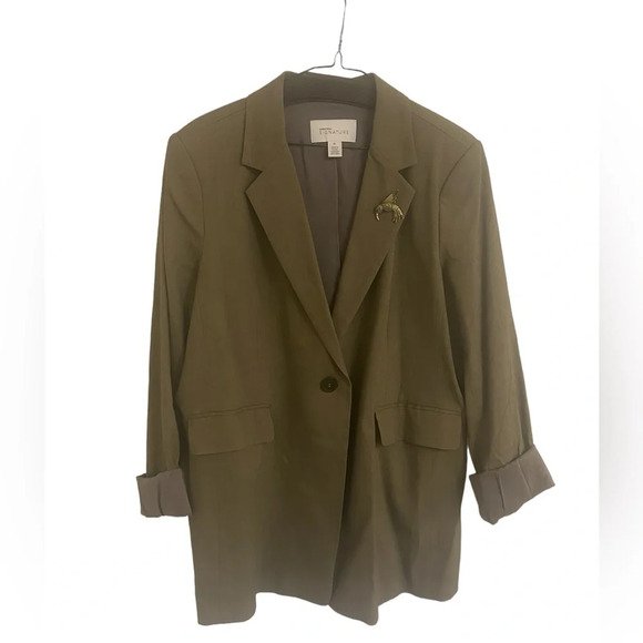 Nordstrom Jackets & Blazers - Nordstrom signature blazer  linen blend with brooch XL